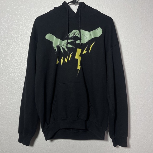 LONELY GHOST Other - Lonely Ghost Hoodie Men Black Pullover Lonely Zombie Hands Lightning M Medium